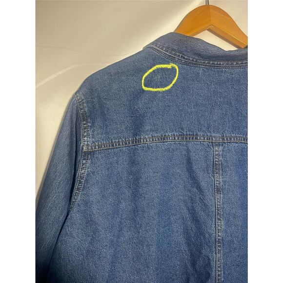 Blair Denim Jacket Womens 2XL Blue Cat Embroidered Pockets Casual Button Up - Picture 6 of 12